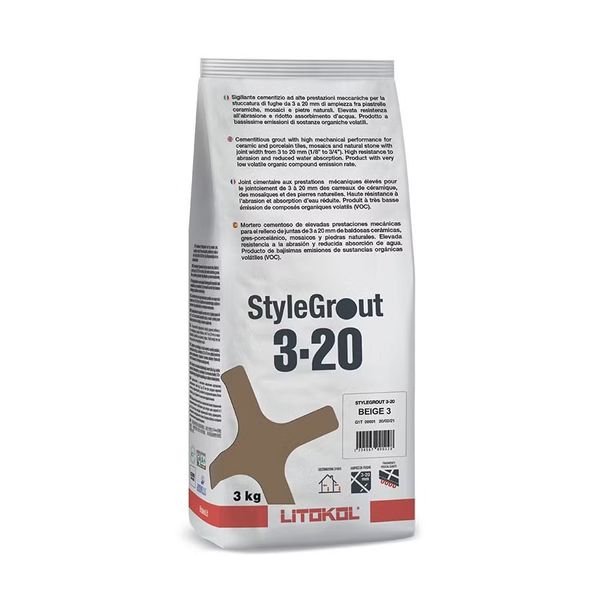 Цементный наполнитель для швов StyleGrout 3-20 SILVER 1 сильвер. Класс CG2WA SG320SLV10063 фото