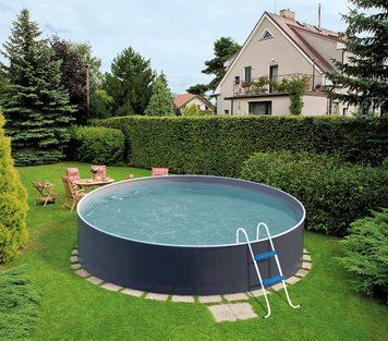 Морозостойкий бассейн Azuro Graphite круглый, 500x120 см, 24 м&sup3;, лайнер 0.5 мм, Чехия 3EXB0584 фото