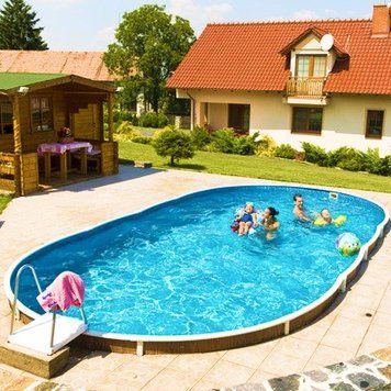 Сборный бассейн Azuro Wood 407DL овальный, 910x460x120 см, 45 м&sup3; 3EXB0355 фото