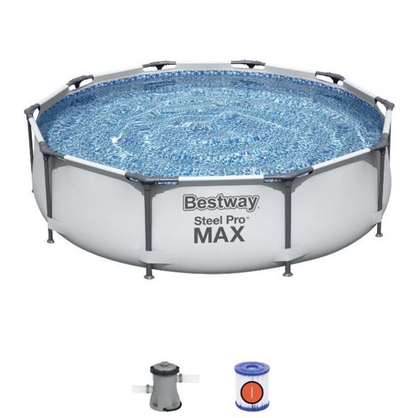 Каркасный бассейн Bestway Steel Pro Max 56408 (305 х 76 см), с фильтр-насосом и подстаканниками best56408 фото