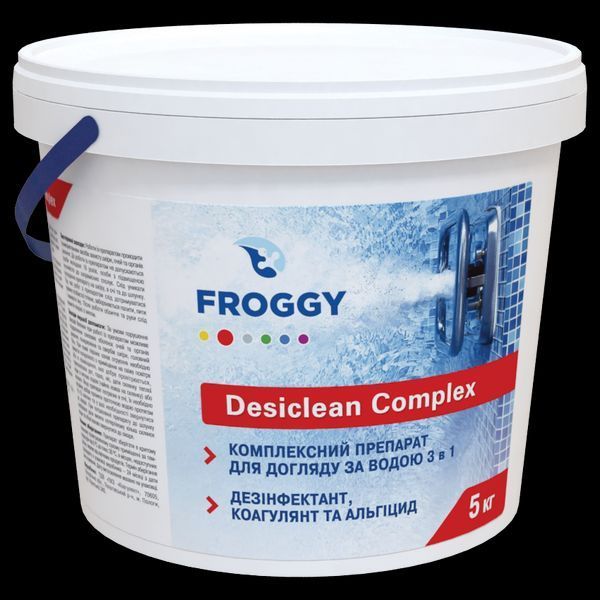 Таблетований комплекс Froggy Desiclean Complex 3 в 1 5 кг по 200 г для тривалої дезінфекції та коагуляції води в басейні T0500-07 фото