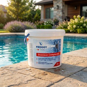Комплексний препарат Froggy Desiclean Complex 4 кг у мультитаблетках для тривалої дезінфекції басейну Т0500-05 фото