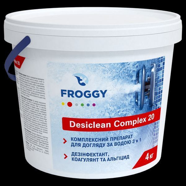 Комплексний препарат Froggy Desiclean Complex 4 кг у мультитаблетках для тривалої дезінфекції басейну Т0500-05 фото