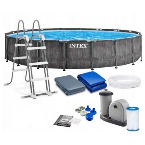 Каркасный бассейн Intex 26744 GREYWOOD (549х122 см) с картриджным фильтром, лестницей и тентом 26744 фото