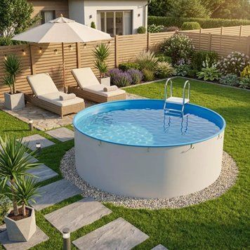 Немецкий морозостойкий бассейн Hobby Pool Milano круглый, 800x120 см, лайнер 0.6 мм, 60 м&sup3; Col80126 фото
