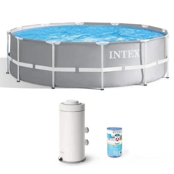 Басейн каркасний Intex Prism Frame Premium 26706SC круглий з картриджним фільтром 6,5 м&sup3; (305x99 см) 26706b фото