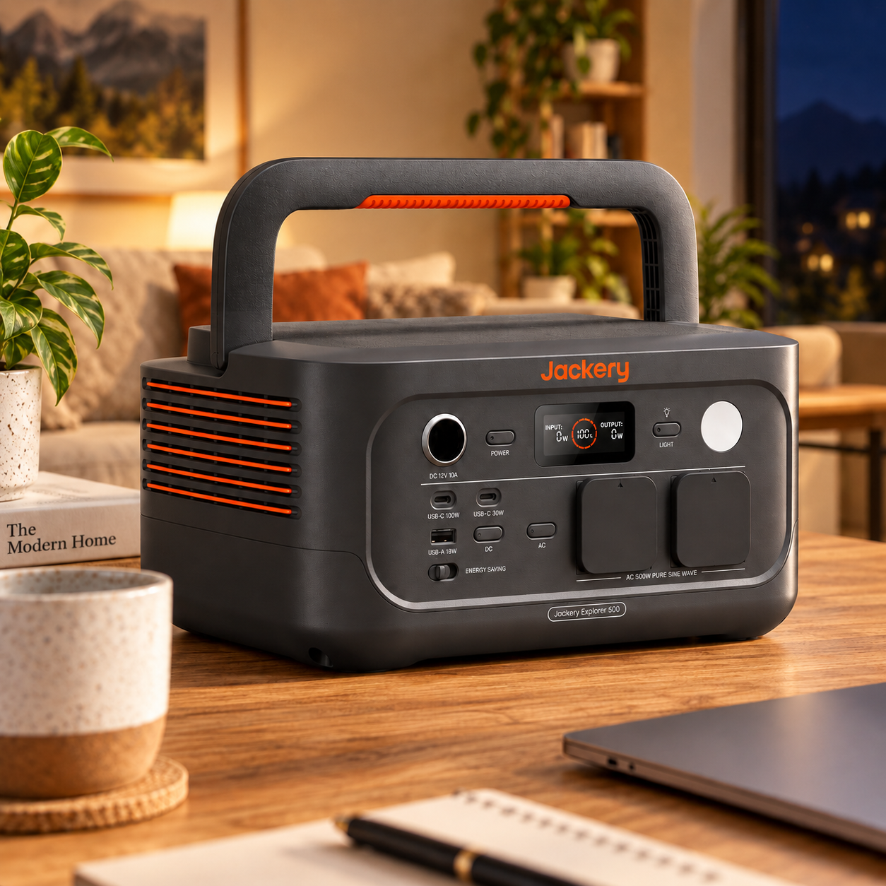 Зарядна станція Jackery Explorer 500 v2 в інтер'єрі
