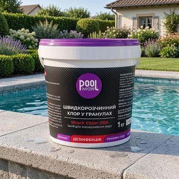 Гранулированный хлор-шок Poolman Shock Chlor G60 1 кг для обеззараживания воды в бассейне 50135Pool фото