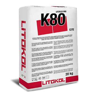 Эластичный клей для укладки керамики, природного камня. Класс С2TЕ. LITOFLEX PRO K80 серый 20 кг D-K80PROG0020 фото