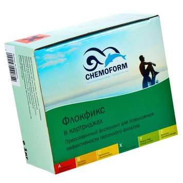 Флокулянт для басейну Chemoform Флокфікс 1 кг у картриджах. Коагулянт для освітлення води 0908001 фото