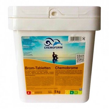 Активний бром для басейну Chemoform Brom-Tabletten 5 кг (таблетки по 20 г). Дезінфекція води в басейні 0580005 фото