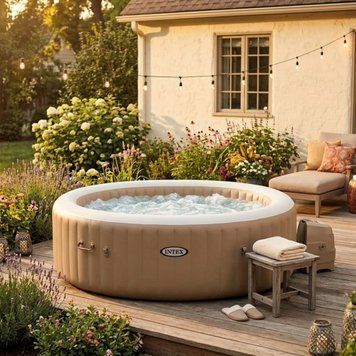Надувний СПА-басейн Intex PureSpa 28442 аеромасаж 6-місний 216&times;71 см круглий фільтрація і тент сірий 28428b фото
