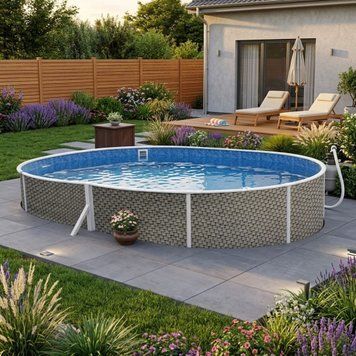 Морозостойкий бассейн Azuro Stone овальный, 550x370x120 см, 21 м&sup3;, лайнер 0.5 мм, Чехия AzuroSL фото