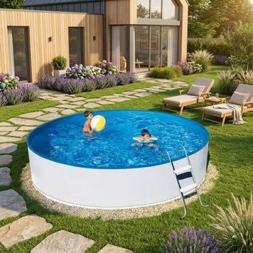 Морозостойкий бассейн Azuro Basic круглый, 360x90 см, 9 м&sup3;, лайнер 0.2 мм, Чехия 3EXB0284 фото