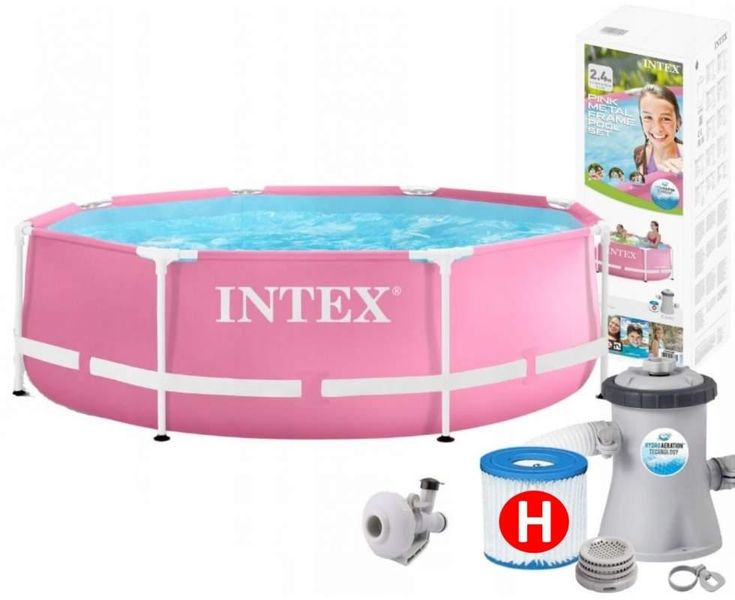 NEW! Каркасный бассейн розовый Intex 28292 (244x76 см) с картрижным фильтром 28292 фото