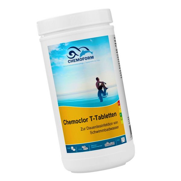 Повільний хлор для басейну Chemoform Chemoclor T-Tabletten 1 кг (таблетки по 200 г). Дезінфекція басейну 0505001-2 фото