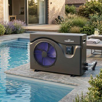 Тепловий насос для басейну Termojet Dolphin 30-60 м&sup3; інверторний 15 кВт (1000x400x660 мм) до -10&deg;C з Wi-Fi, чорний A+++ 53060150 фото
