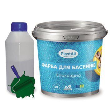 Епоксидна фарба для басейну 1кг Plastall&trade; Зелений plastall Plastall Pool-1000-8 фото
