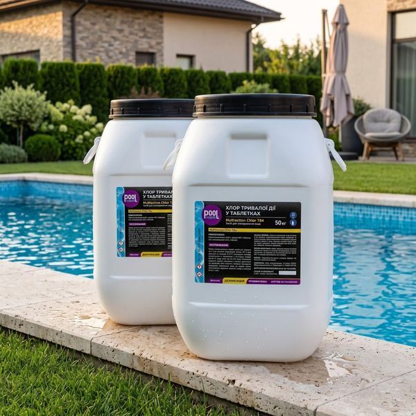 Таблетированный хлор Poolman Multiaction Chlor T84 50 кг для комплексной обработки воды в бассейне 50129Pool фото Таблетированный хлор Poolman Multiaction Chlor T84 50 кг для комплексной обработки воды в бассейне 50129Pool фото