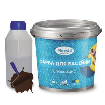 Епоксидна фарба для басейну 1кг Plastall&trade; Коричневий plastall Plastall Pool-1000-9 фото