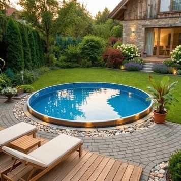 Німецький морозостійкий басейн Hobby Pool Milano круглий, 500x150 см, лайнер 0.8 мм, 30 м&sup3;, комплект Col50158КТ фото
