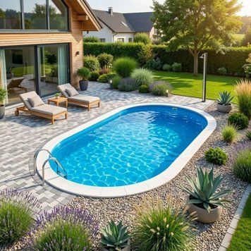 Немецкий морозостойкий бассейн Hobby Pool Milano овальный, 900x500x150 см, лайнер 0.8 мм, 67.5 м&sup3; Col5500908 фото