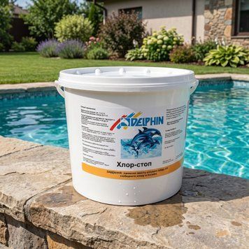 Гранулированное средство Delphin Хлор-Стоп 10 кг для снижения уровня хлора в воде бассейна 0585010D фото