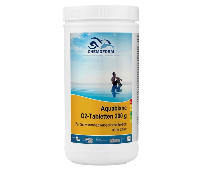 Активный кислород для бассейна в таблетках 200 г Chemoform Aquablanc О2, 1кг 0592001 фото