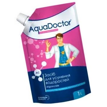 Альгицид для бассейна AquaDoctor AC 1 литр дой-пак. Жидкость против водорослей и зелени в бассейне 23983 фото