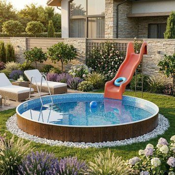 Немецкий морозостойкий бассейн Hobby Pool Milano круглый, 500x120 см, лайнер 0.6 мм, 23.6 м&sup3; Col50126 фото