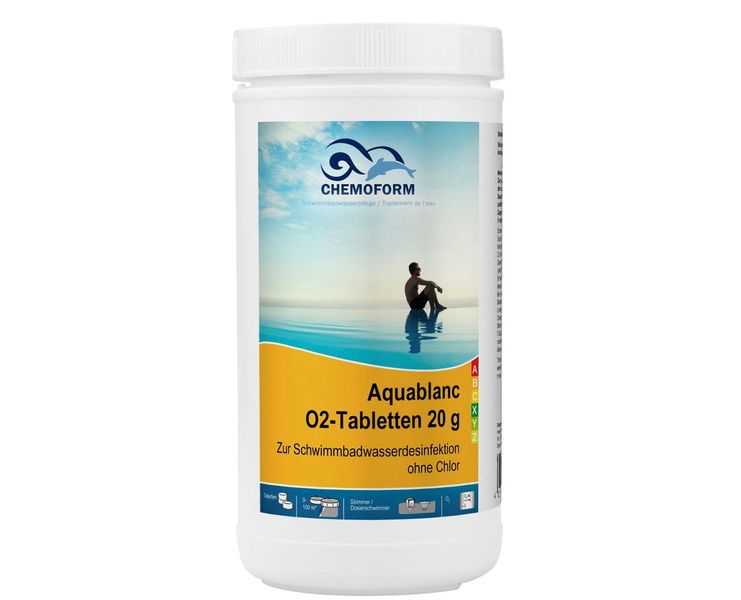 Активный кислород для бассейна в таблетках 20 г Chemoform Aquablanc О2, 1кг 0595001 фото