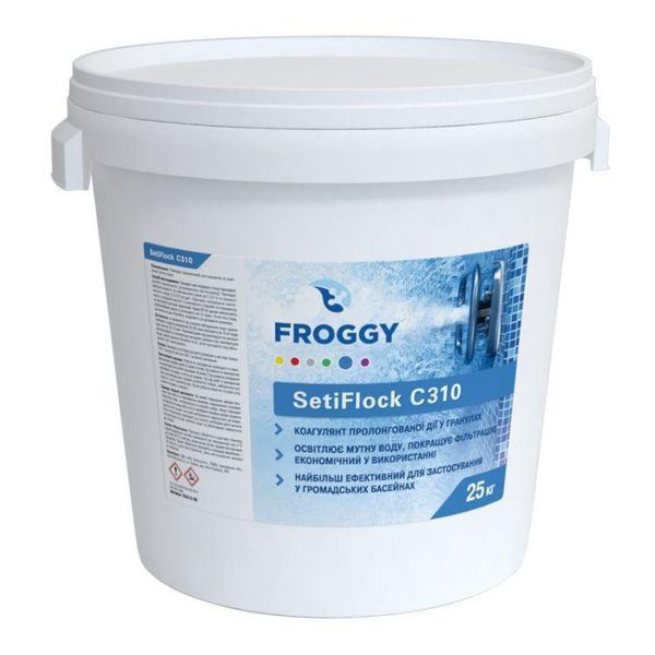 Гранулированный флокулянт Froggy SetiFlock C310 25 кг для осветления воды и устранения мутности в бассейне C0310-09 фото