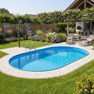 Немецкий морозостойкий бассейн Hobby Pool Milano овальный, 1100x500x150 см, лайнер 0.6 мм, 82.5 м&sup3; Col5501106 фото